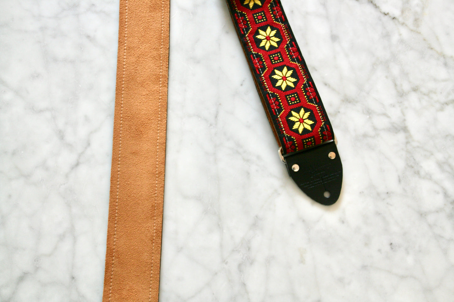 Red 'Snowflakes' Guitar/Bass Hippie Strap
