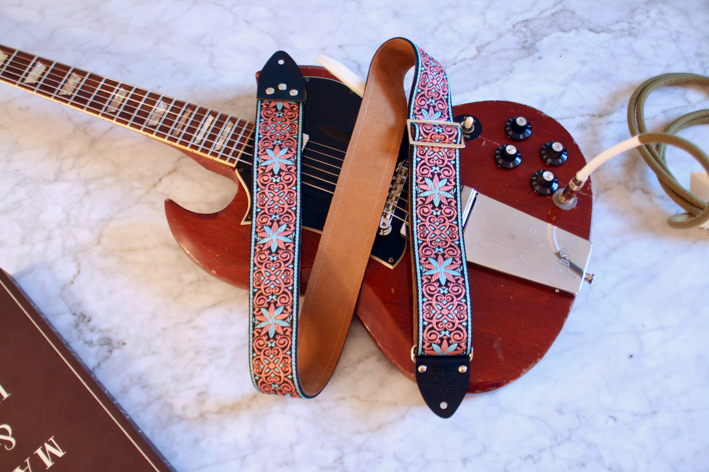 Pink 'Dresden' Guitar/Bass Hippie Strap