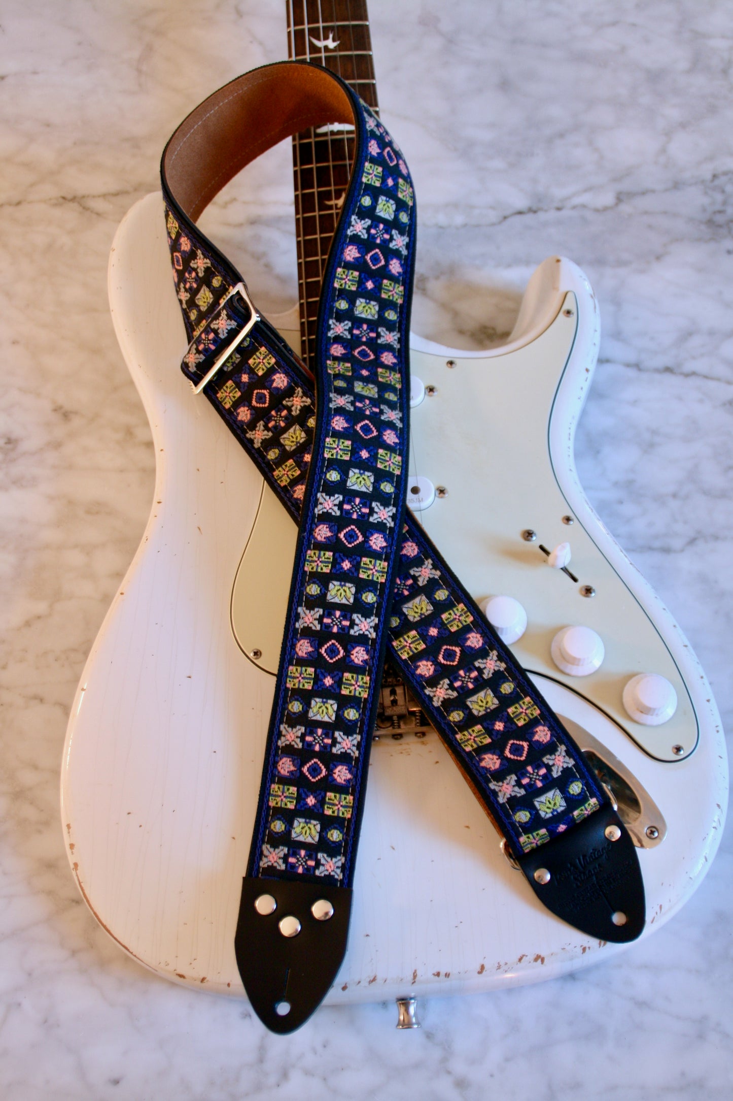 Purple 'Woodstock' Guitar Bass Hippie Strap