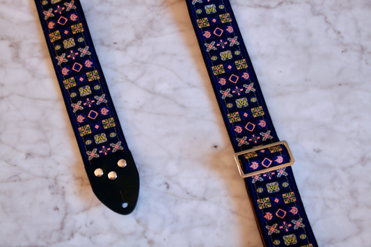 Purple 'Woodstock' Guitar Bass Hippie Strap