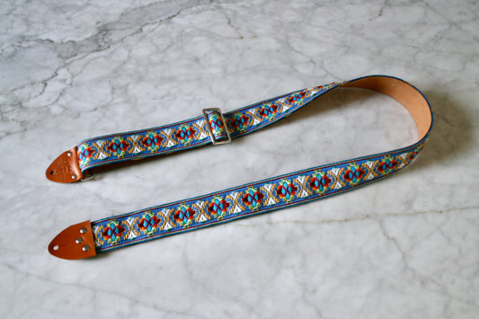Blue 'Southwest' Guitar/Bass Hippie Strap