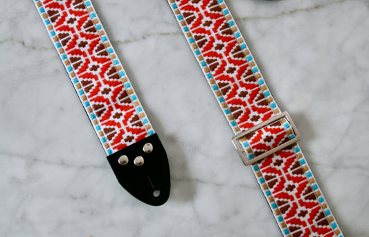 Orange 'Rhombus' Guitar/Bass Hippie Strap