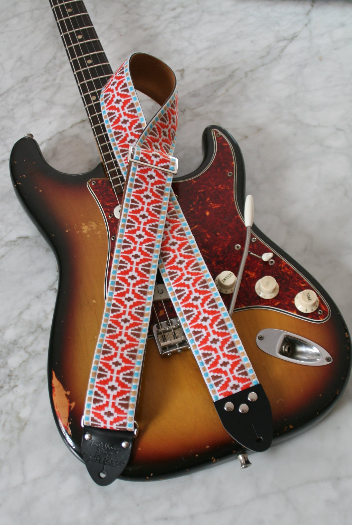 Orange 'Rhombus' Guitar/Bass Hippie Strap