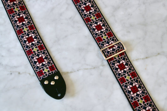 Burgundy 'Virginia' Guitar/Bass Hippie Strap