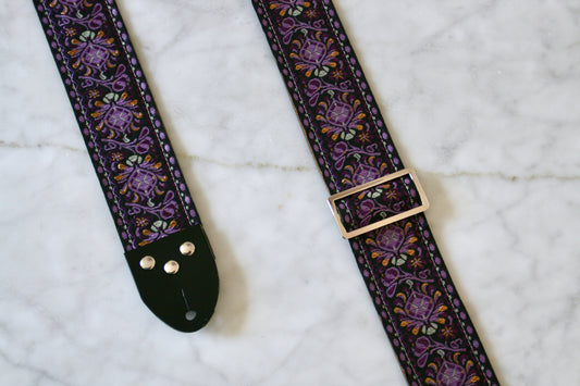 Mauve 'Peacock' Guitar/Bass Hippie Strap