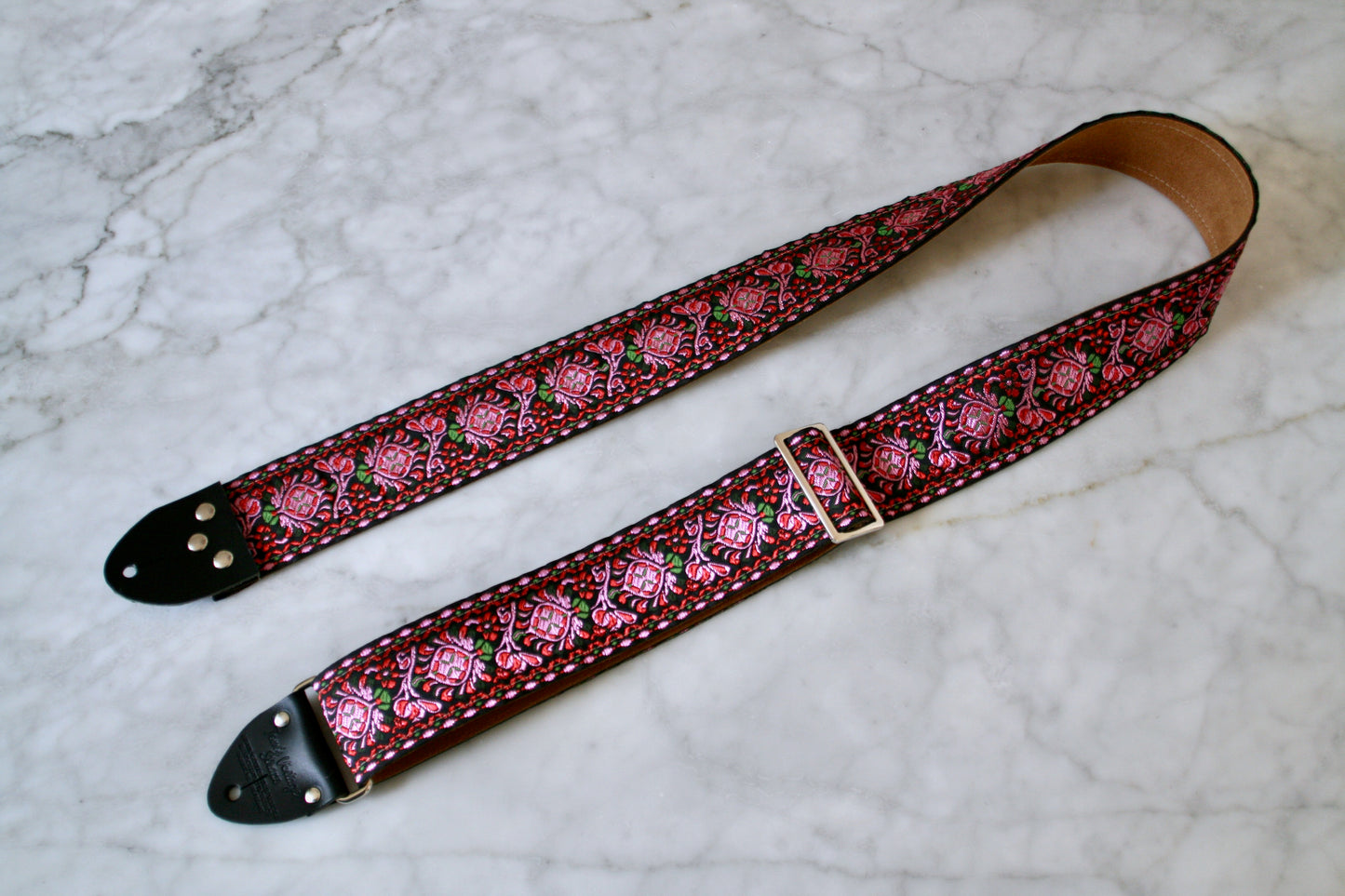 Crimson 'Peacock' Guitar/Bass Hippie Strap