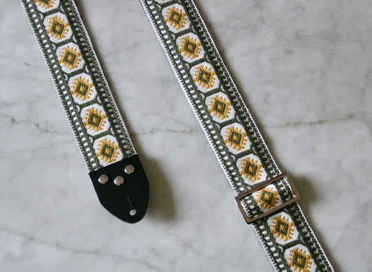 Mustard 'Pillars' Guitar/Bass Hippie Strap
