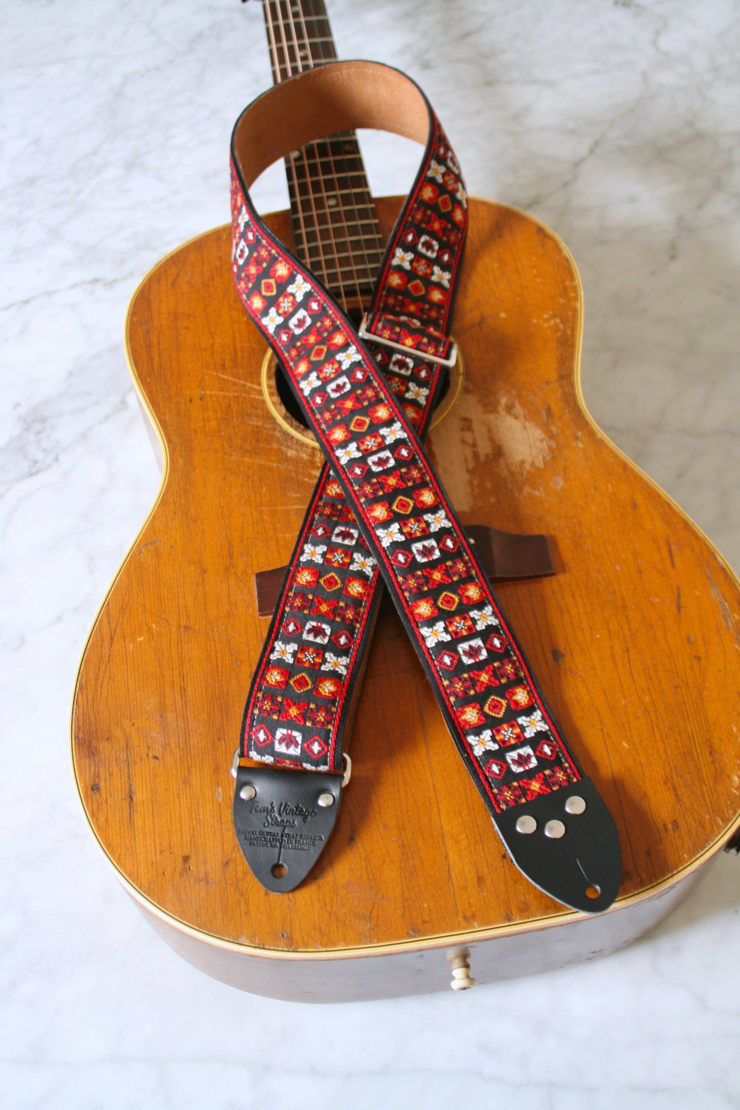 Red 'Woodstock' Guitar/Bass Hippie Strap