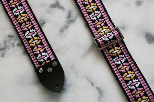Pink 'Ufo' Guitar/Bass Hippie Strap