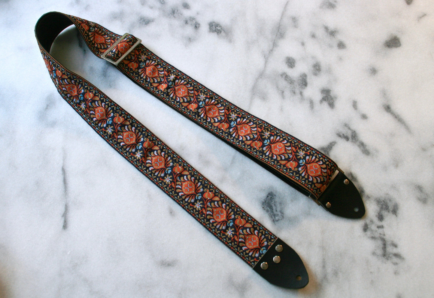 Red 'Peacock' Guitar/Bass Hippie Strap