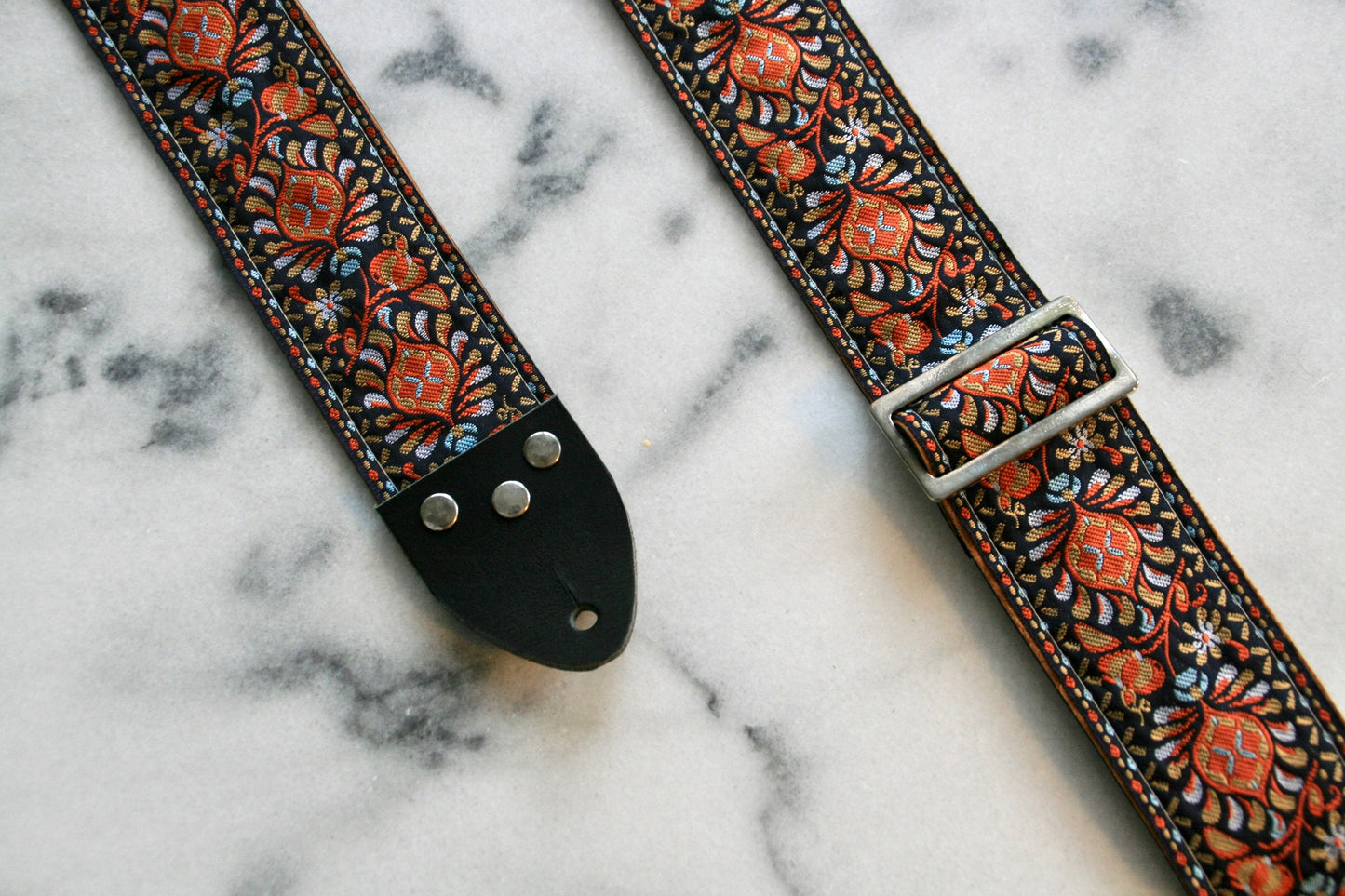 Red 'Peacock' Guitar/Bass Hippie Strap