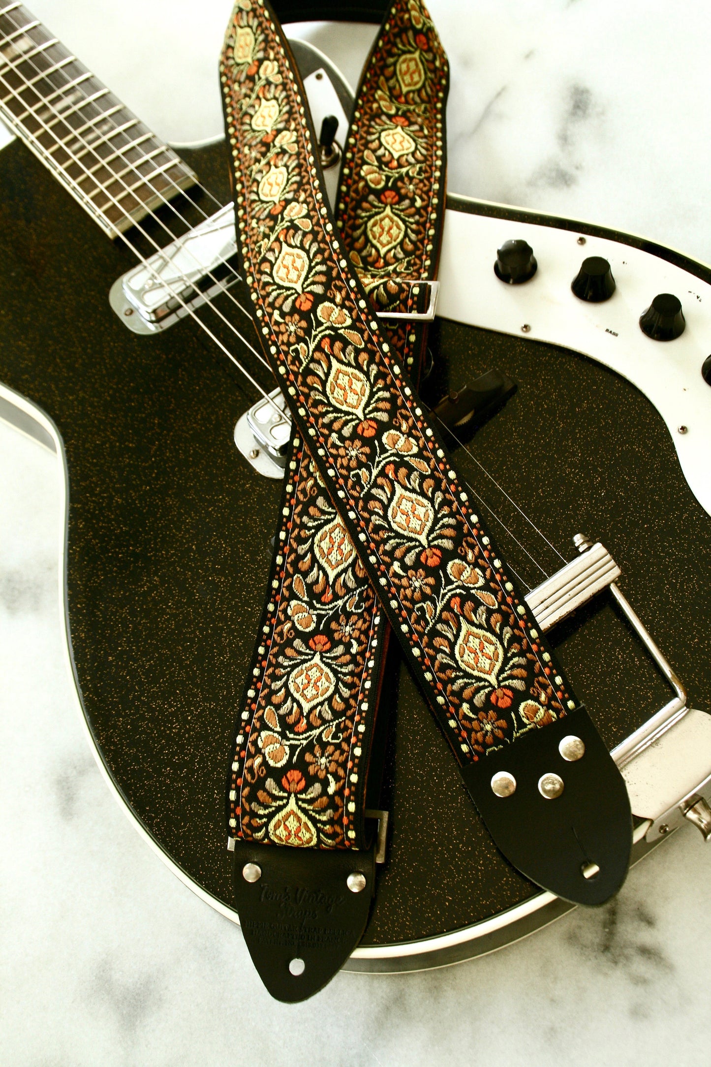 Gold 'Peacock' Guitar/Bass Hippie Strap