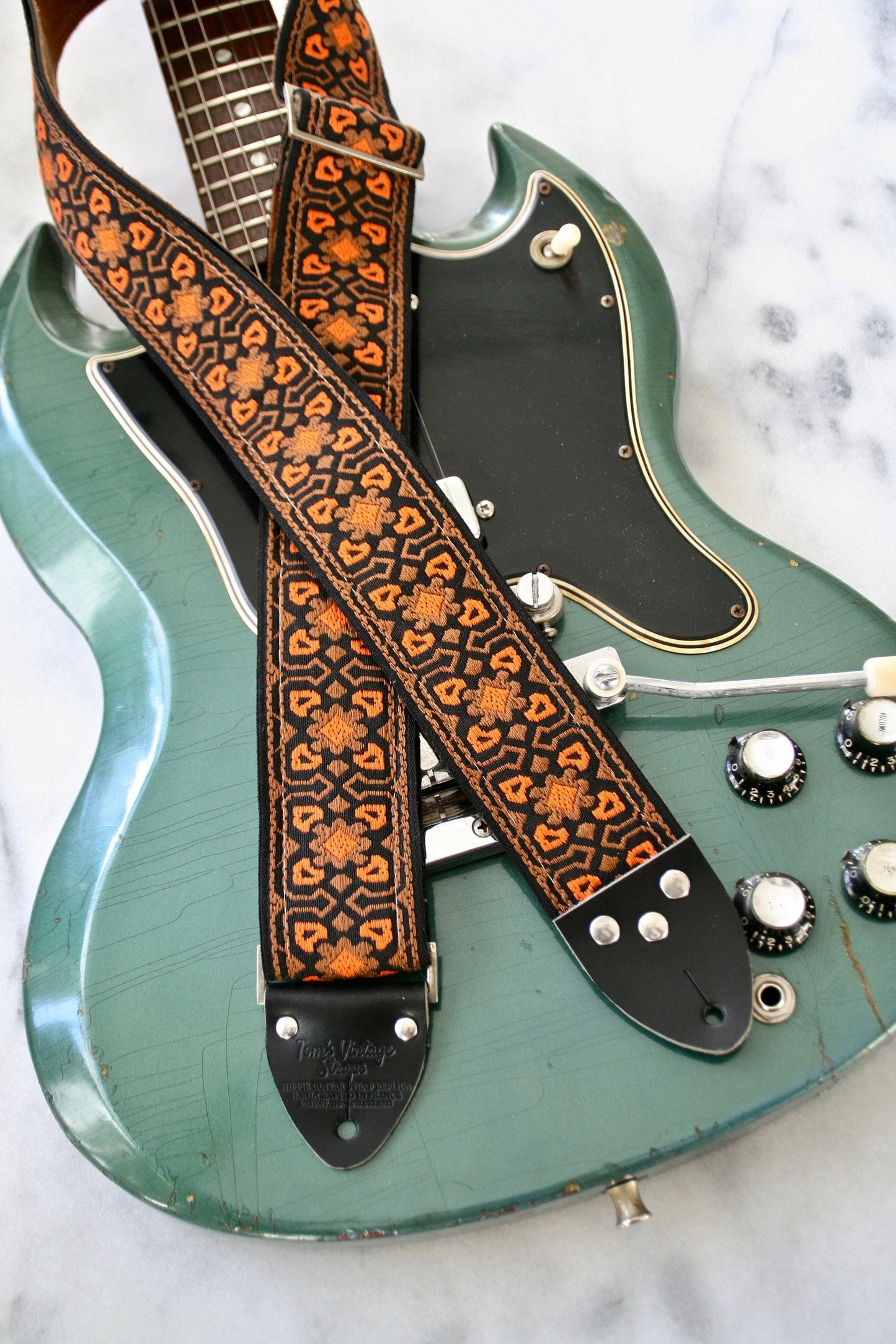 Orange 'Fillmore' Guitar/Bass Hippie Strap