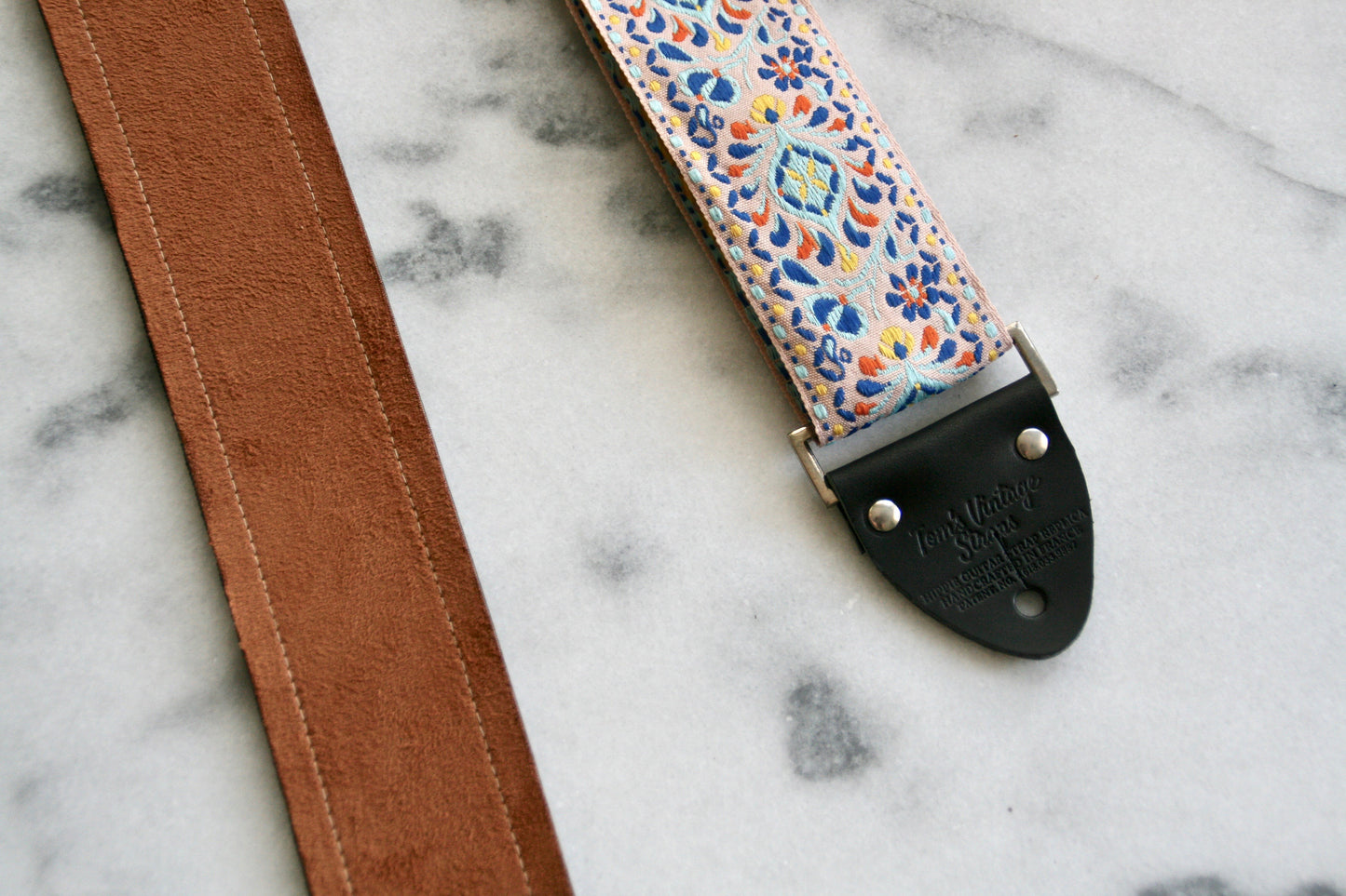 White 'Peacock' Guitar/Bass Hippie Strap