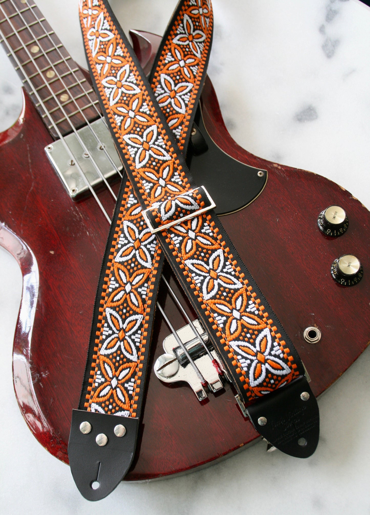 Orange 'Beck' Guitar/Bass Hippie Strap