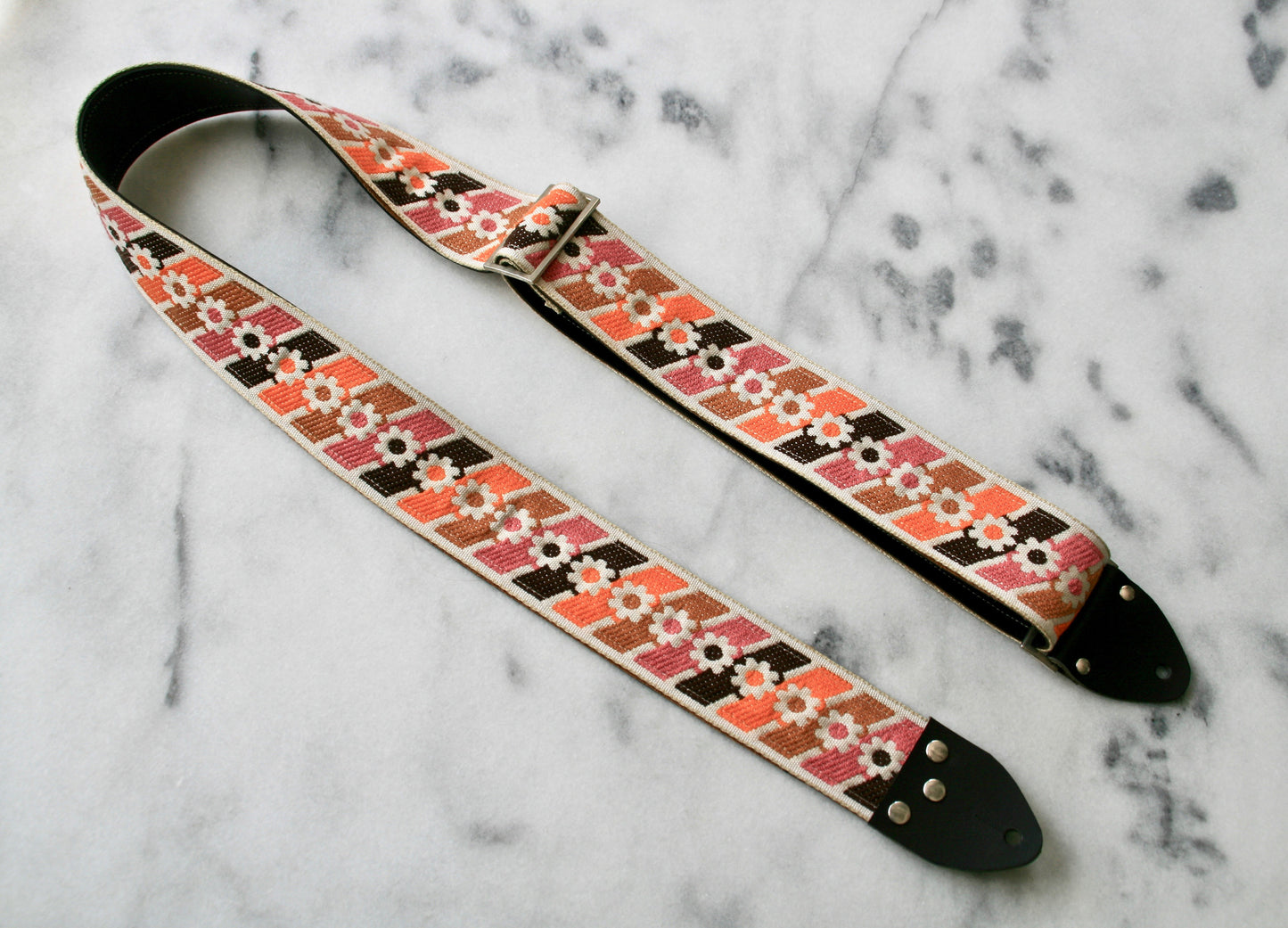 Orange 'Anemone' Guitar/Bass Hippie Strap