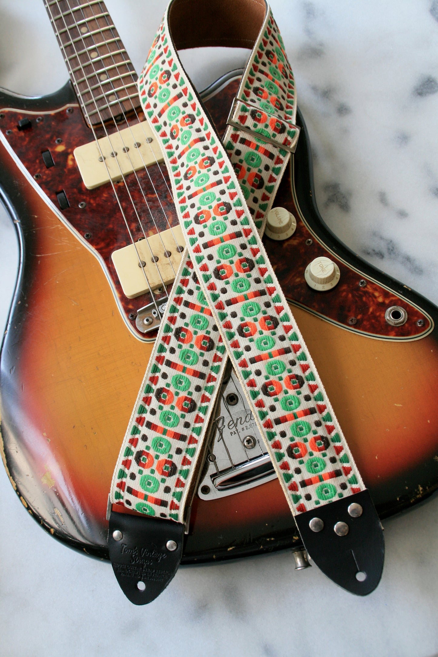 White 'Morrey' Guitar/Bass Hippie Strap