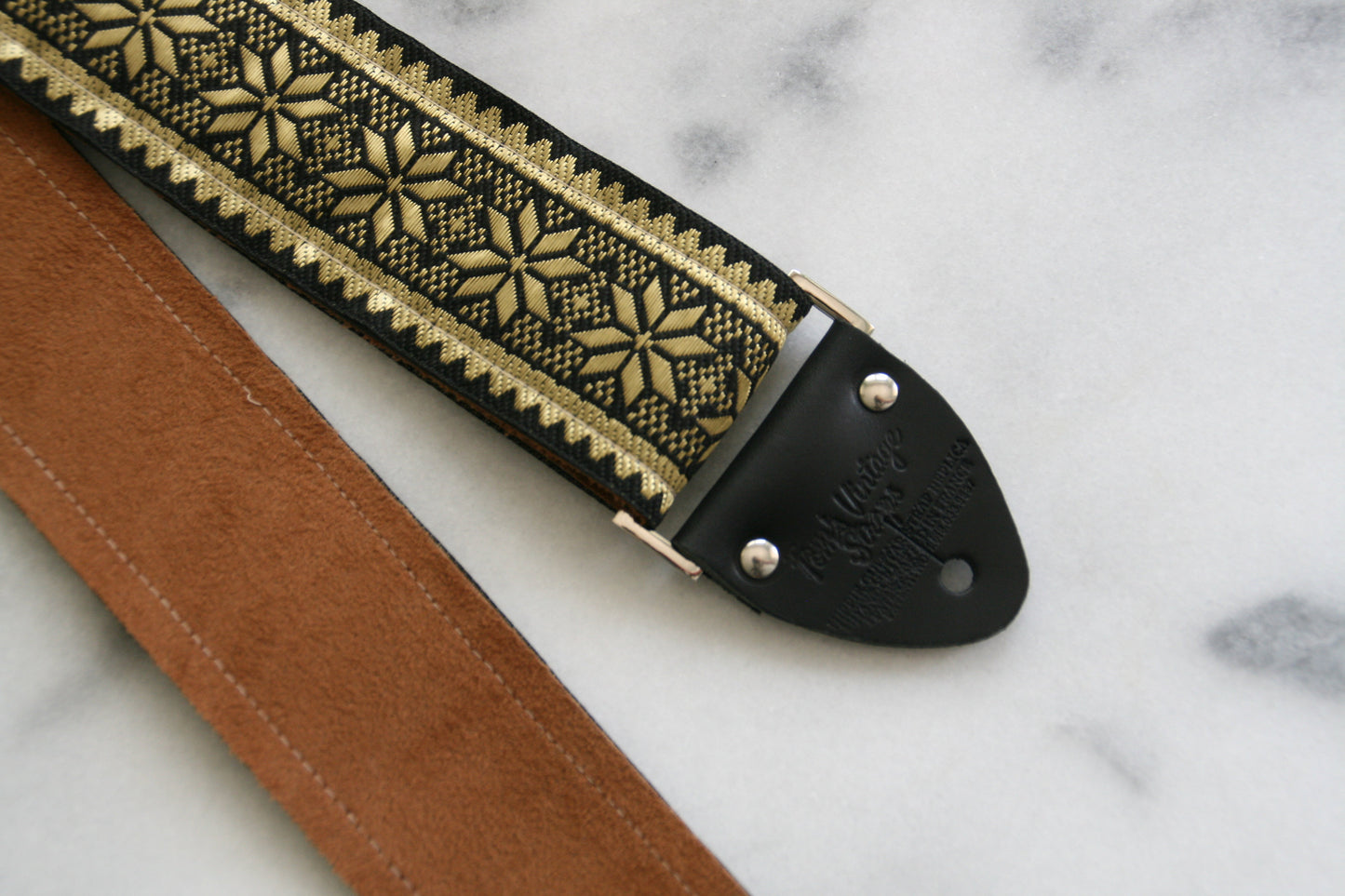 Gold 'Poinsettia' Guitar/Bass Hippie Strap