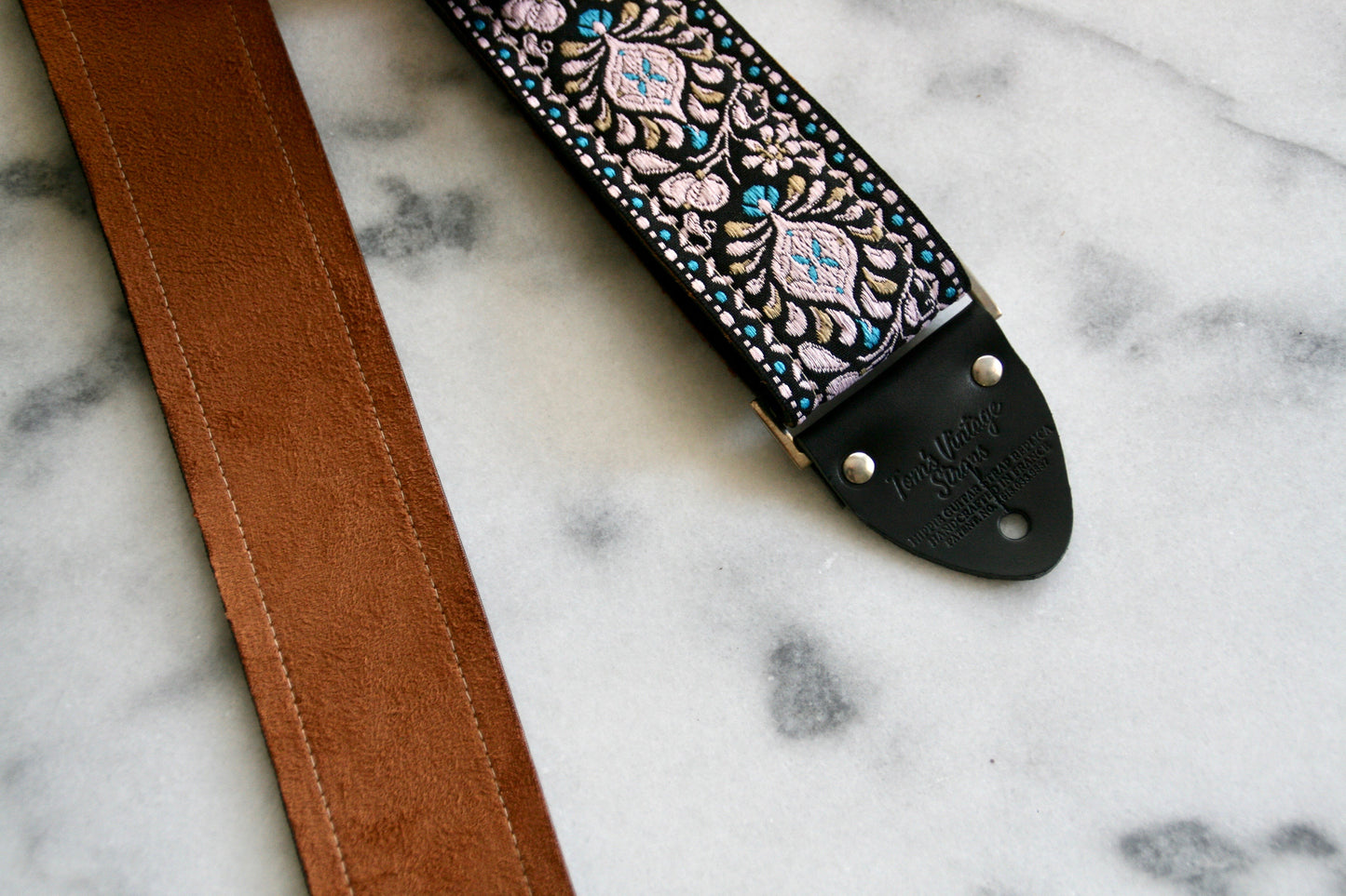 Black 'Peacock' Guitar/Bass Hippie Strap
