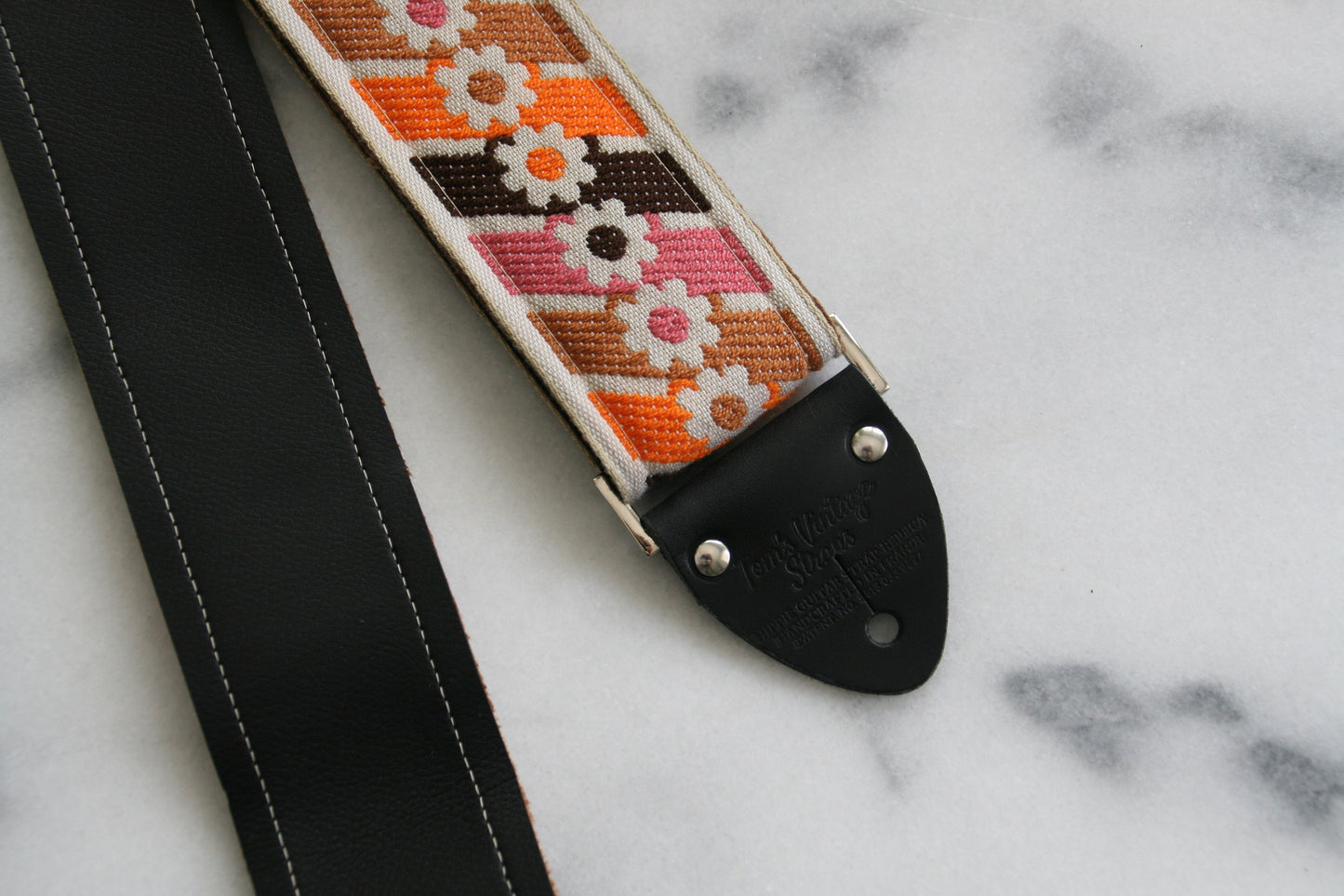 Orange 'Anemone' Guitar/Bass Hippie Strap