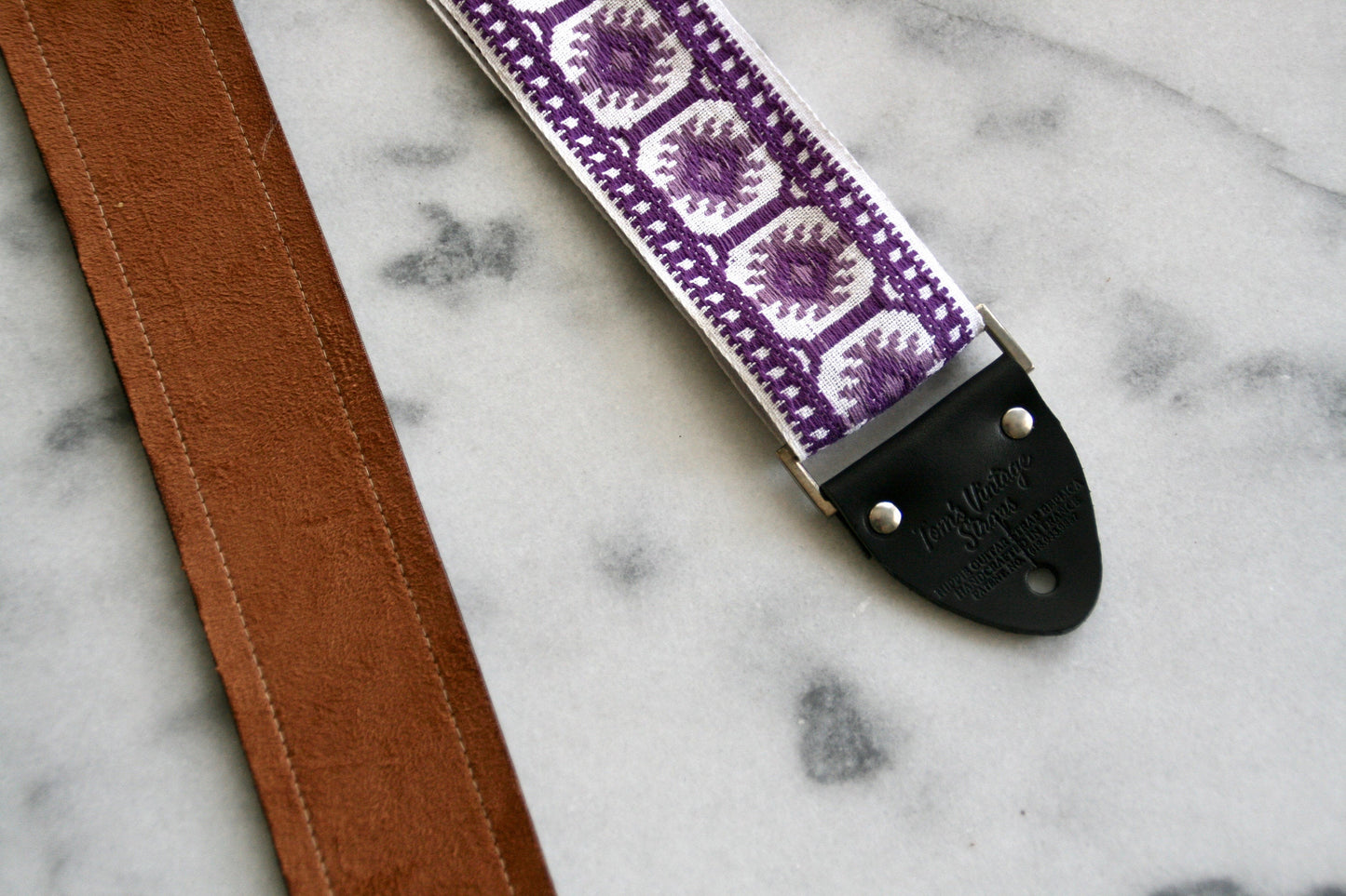 Purple 'Pillars' Guitar/Bass Hippie Strap