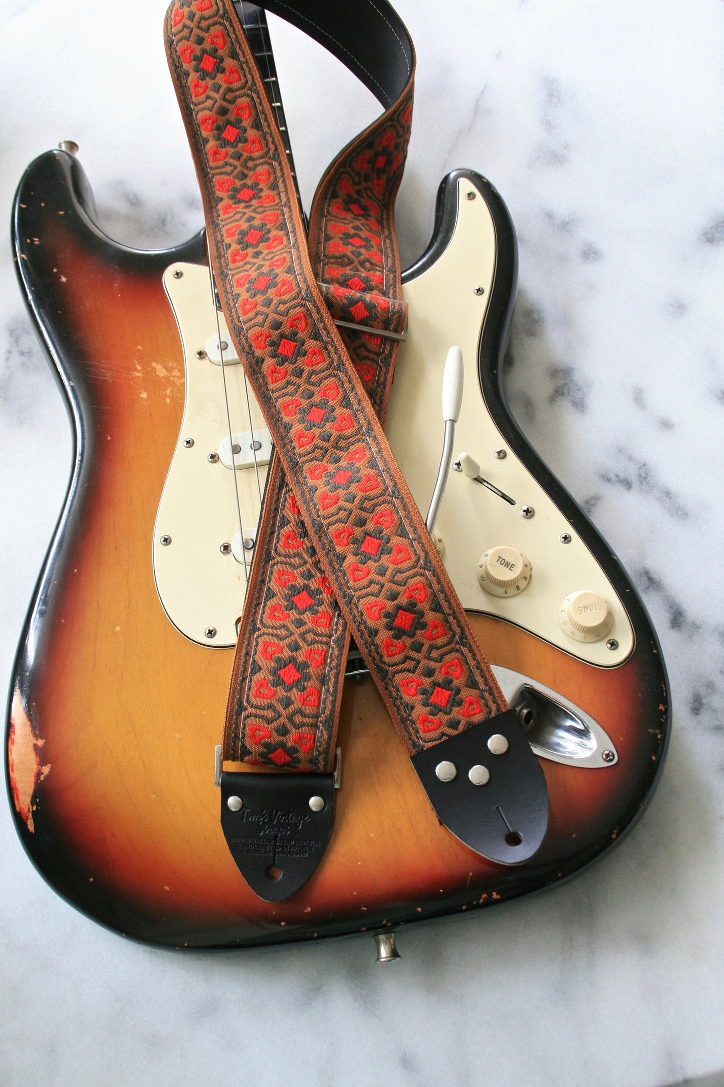 Caramel 'Fillmore' Guitar/Bass Hippie Strap