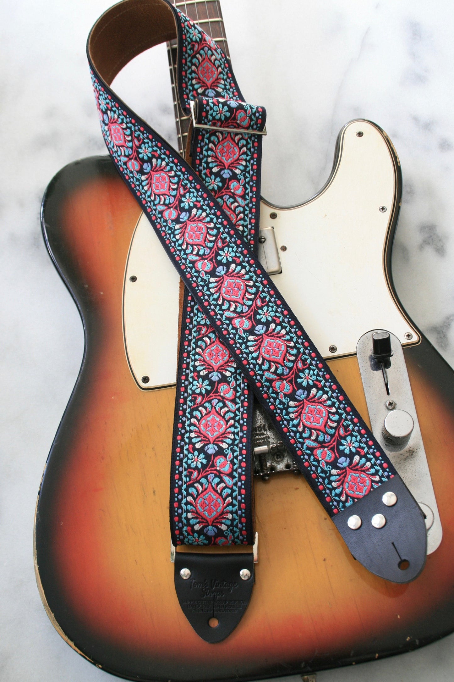 Purple 'Peacock' Guitar/Bass Hippie Strap