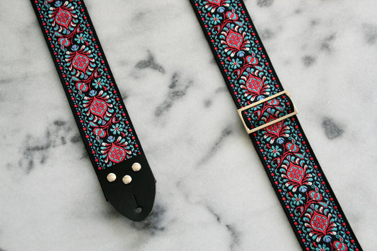 Purple 'Peacock' Guitar/Bass Hippie Strap