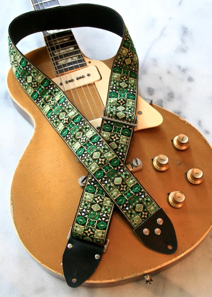 Green 'Woodstock' Guitar/Bass Hippie Strap