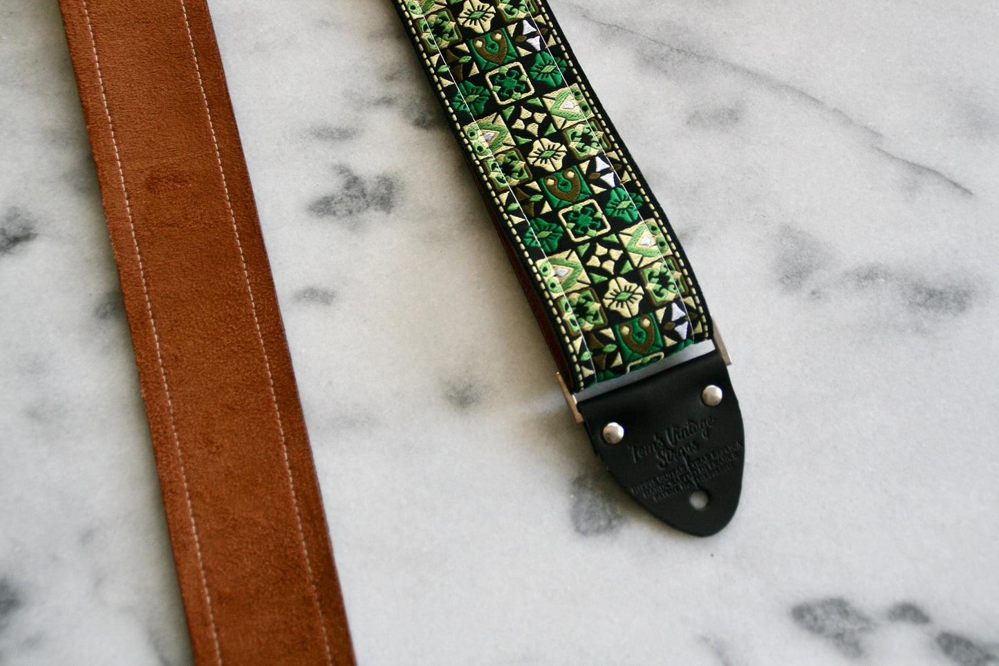 Green 'Woodstock' Guitar/Bass Hippie Strap