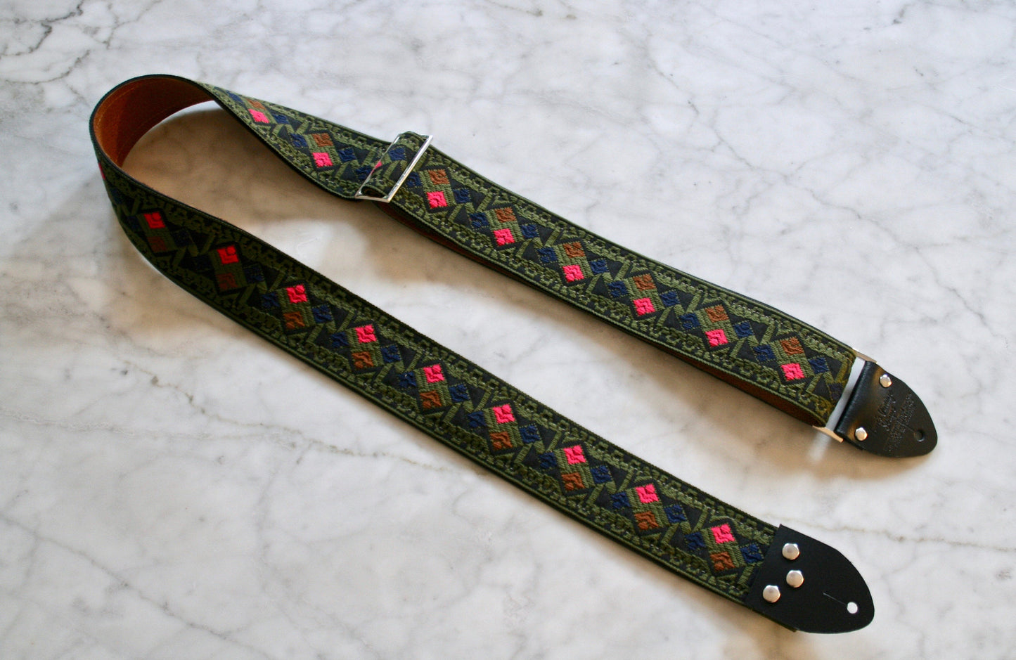 Olive 'Diamonds' Guitar/Bass Hippie Strap