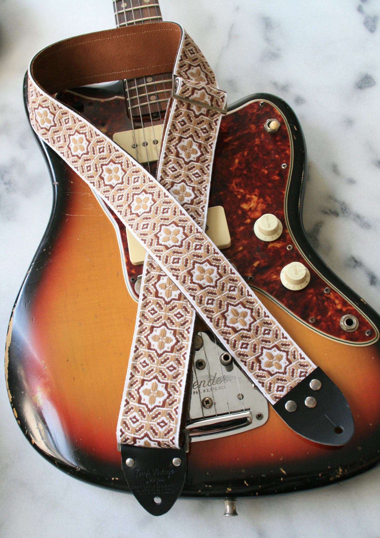 Beige 'Octastar' Guitar/Bass Hippie Strap