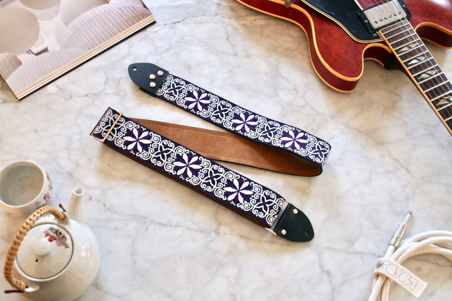 Purple 'Dresden' Guitar/Bass Hippie Strap