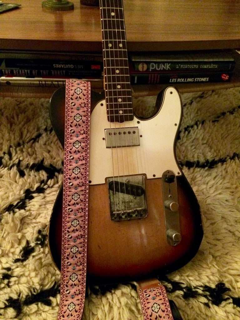 Pink 'Peacock' Guitar/Bass Hippie Strap