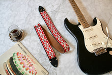 Load image into Gallery viewer, Red &#39;Greenwich&#39; Guitar/Bass Hippie Strap
