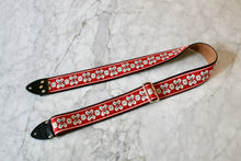 Load image into Gallery viewer, Red &#39;Greenwich&#39; Guitar/Bass Hippie Strap
