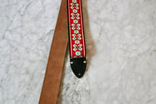 Load image into Gallery viewer, Red &#39;Greenwich&#39; Guitar/Bass Hippie Strap
