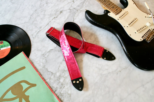 Pink 'Sequin' Guitar/Bass Hippie Strap