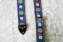 Load image into Gallery viewer, Indigo &#39;Dahlia&#39; Guitar/Bass Hippie Strap

