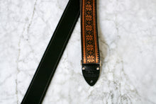 Load image into Gallery viewer, Brown &#39;Poinsettia&#39; Guitar/Bass Hippie Strap
