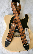 Load image into Gallery viewer, Brown &#39;Poinsettia&#39; Guitar/Bass Hippie Strap
