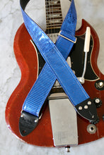 Load image into Gallery viewer, Blue &#39;Sequin&#39; Guitar/Bass Hippie Strap
