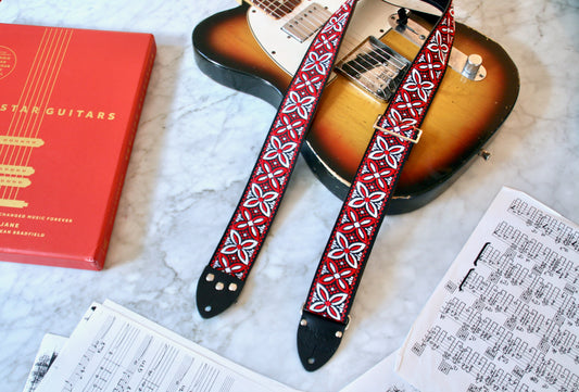 Red 'Beck' Guitar/Bass Hippie Strap