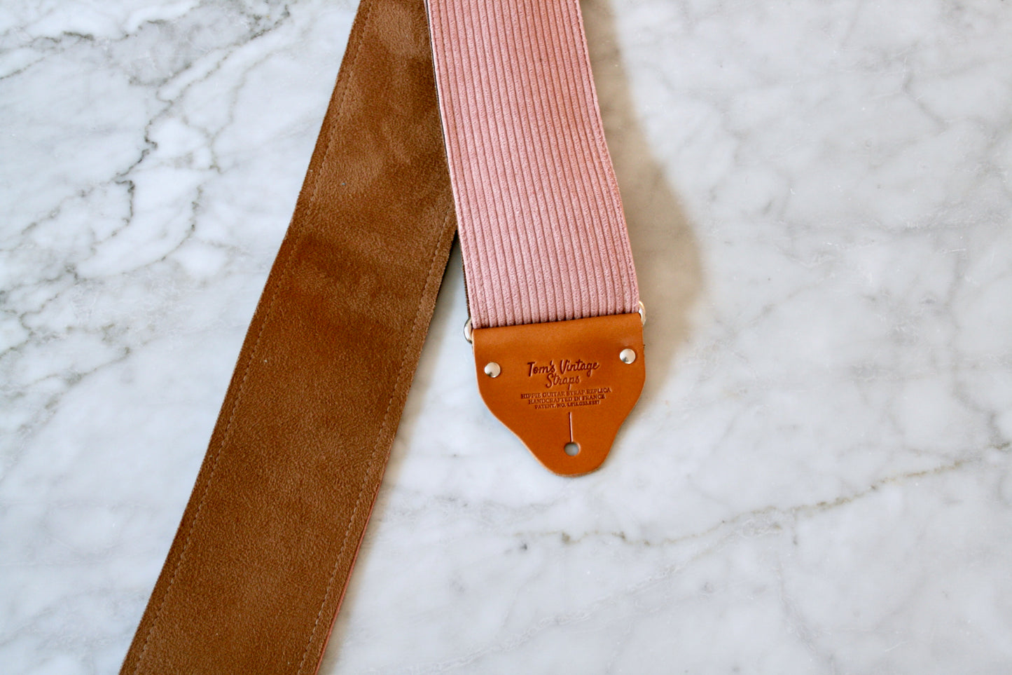 Custom wide 3" Pink 'Corduroy' Guitar/Bass Hippie Strap