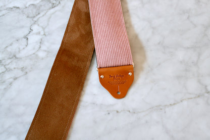 Custom wide 3" Pink 'Corduroy' Guitar/Bass Hippie Strap