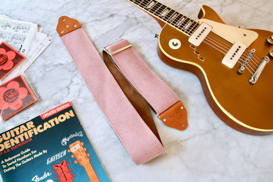 Custom wide 3" Pink 'Corduroy' Guitar/Bass Hippie Strap