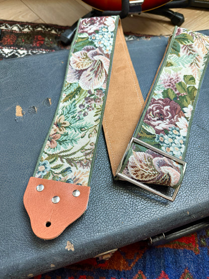 Custom wide 3" 'Sage Forest Tapestry' Guitar/Bass Hippie Strap