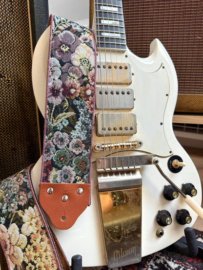 Custom wide 3" 'Bouquet Tapestry' Guitar/Bass Hippie Strap