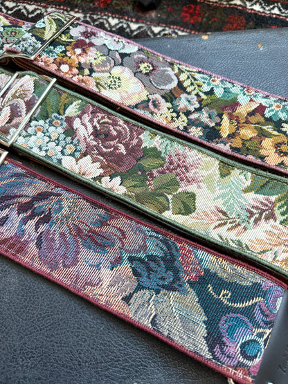 Custom wide 3" 'Floral Tapestry' Guitar/Bass Hippie Strap