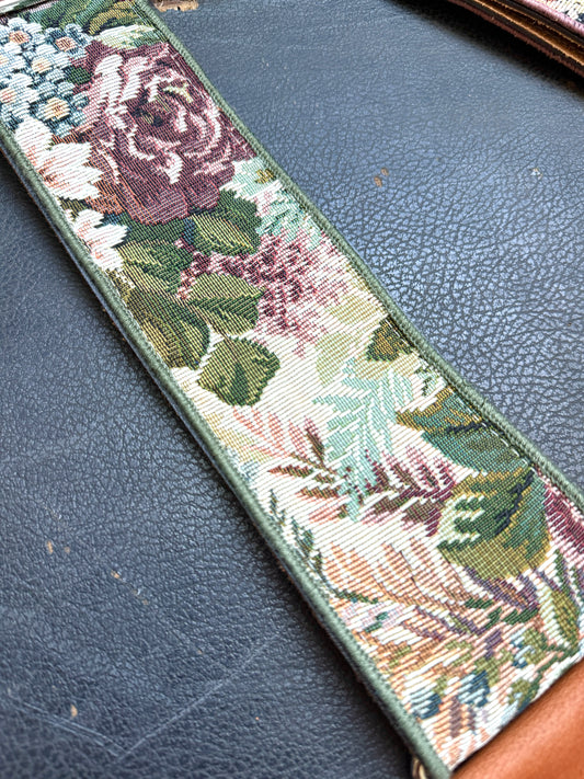 Custom wide 3" 'Sage Forest Tapestry' Guitar/Bass Hippie Strap